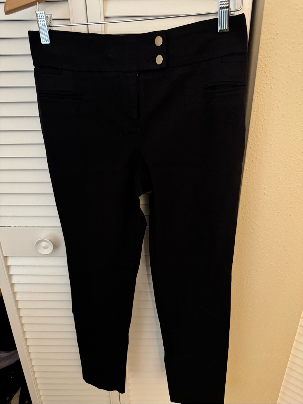 Style & Co. Black Ankle Slim Ponte Pants with Double Button Waist